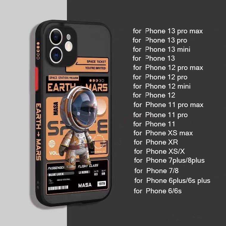Ốp Điện Thoại Silicon Cứng Chống Sốc Hình Phi Hành Gia Cho IPhone 11 12 13 Pro Max 12 13 Mini X XR XS Max 6 6s 7 8 Plus