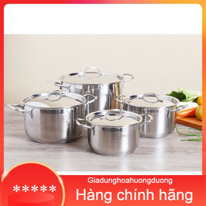 Bộ 4 nồi inox 304 Fivestar Vancouver 3 đáy