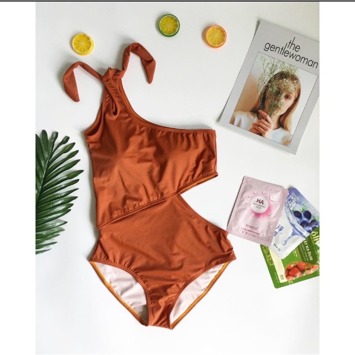 Bikini đồ bơi đi biển liền mảnh lệch vai khoét eo VATIXA BKN38