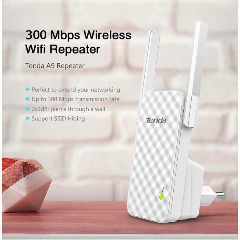 Tenda Bộ kích sóng Wifi A9 Chuẩn N 300Mbps - Bảo hành 24 tháng