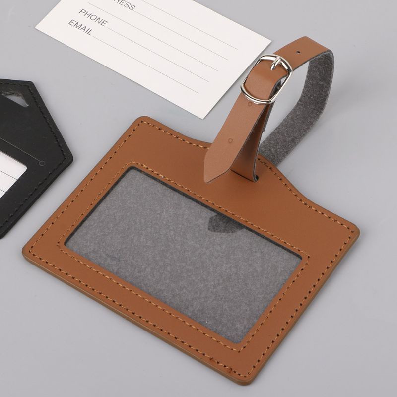 QQ Nhãn Đánh Dấu Hành Lý Bằng Da PU Tiện Dụng