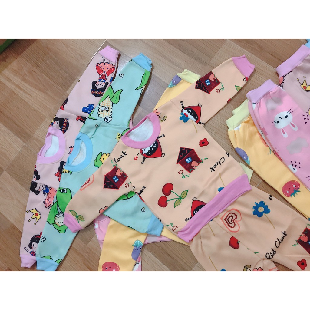 Đồ bộ bé trai bé gái mặc nhà hàng nỉ bông ấm áp size 3-15kg