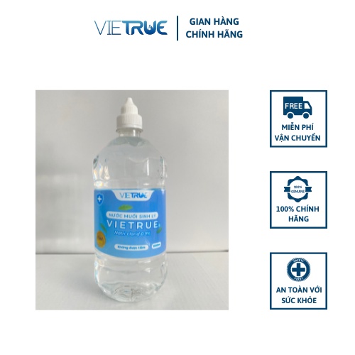 Nước Muối Sinh Lý Vietrue 0,9% 1000ml Làm Nước Rửa Mặt Rửa Vết Thương Đánh Bay Bụi Bẩn An Toàn Mọi Lứa Tuổi