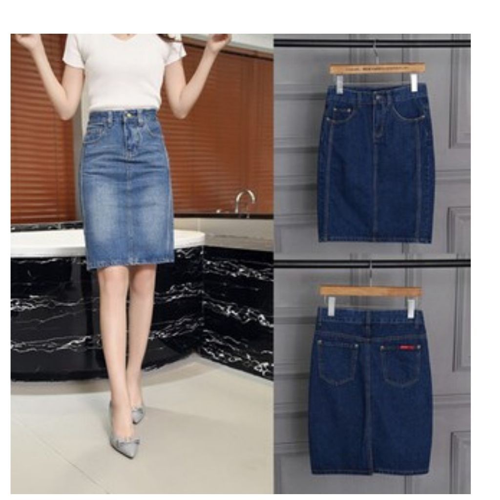 Chân Váy Jean Nữ Công Sở Hàng Quảng Châu Cao Cấp ( Ảnh Thật)