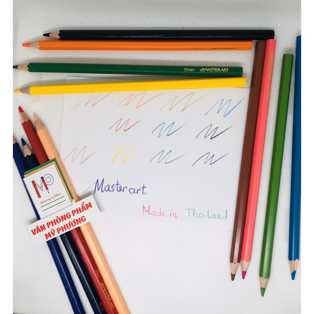 Bút chì 12 màu Master Art Series cao cấp - tặng kèm chuốt chì cao cấp / Thái Lan - Hàng Chính Hãng