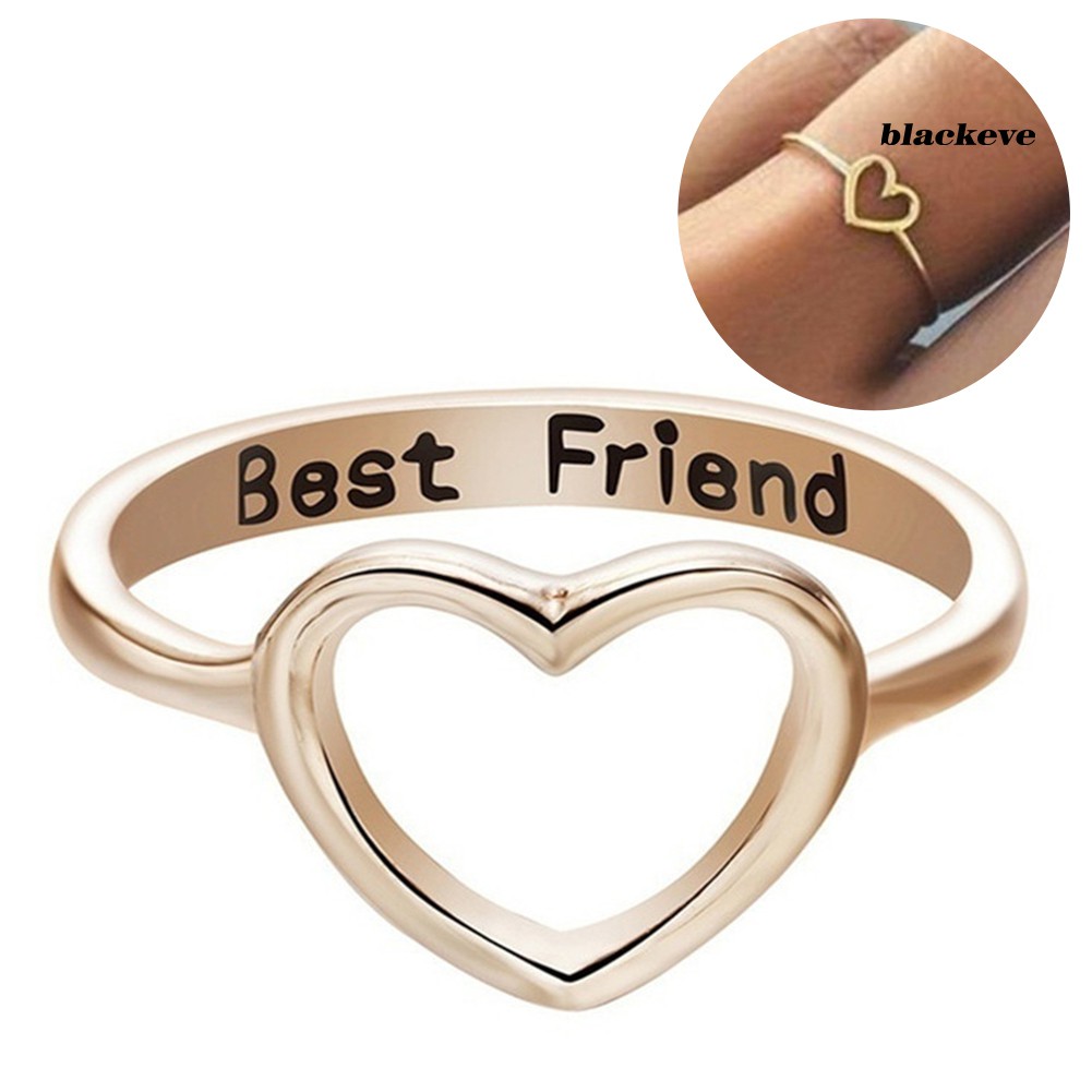 Nhẫn MặT HìNh TráI Tim KhắC Chữ Best Friend ThờI Trang Cho Nữ