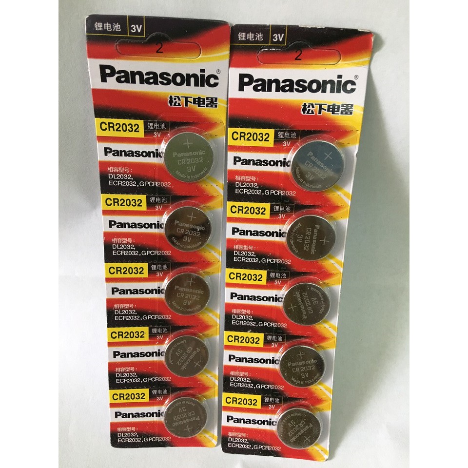 Pin nút Panasonic CR2032 / CR2025 / CR2016 / CR1632 / CR1220 3V Lithium , Pin cúc Panasonic 3V Lithium Made in Indonesia