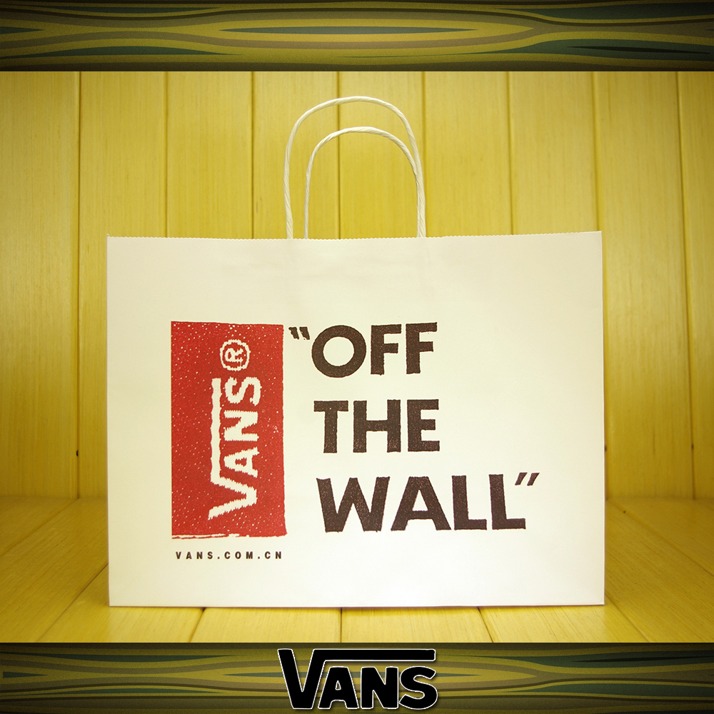Túi Xách Tay Bằng Giấy In Chữ Vans Phong Cách Thể Thao