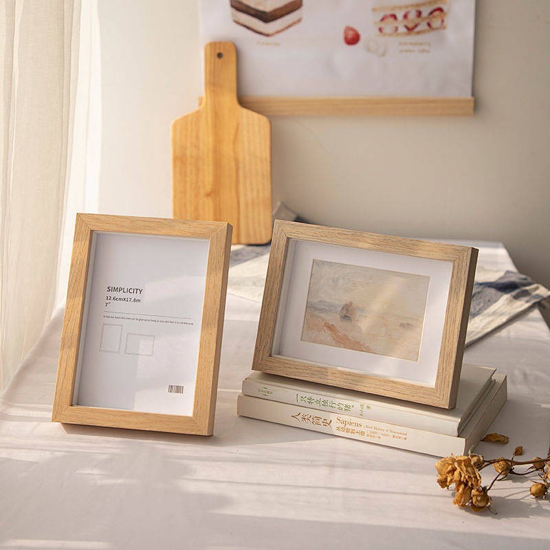  Solid Wood Texture Simple Specimen Small Photo Frame Decoration Plus Wash Photo Frame Picture Frame Printing Album Frame Photo Frame Pho Photo frame hanging on Wall Photo Frame cartoon creative photo frame European style family decoration in Taipei