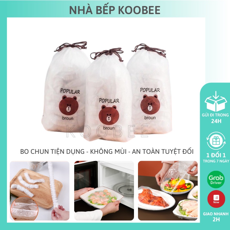 Màng bọc thực phẩm thức ăn co dãn KooBee - Túi bọc thực phẩm đồ ăn có chun bảo quản thực phẩm cực tốt (NB11)