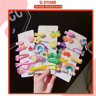 Set phụ kiện tóc họa tiết trái cây/động vật dễ thương dành cho bé gái