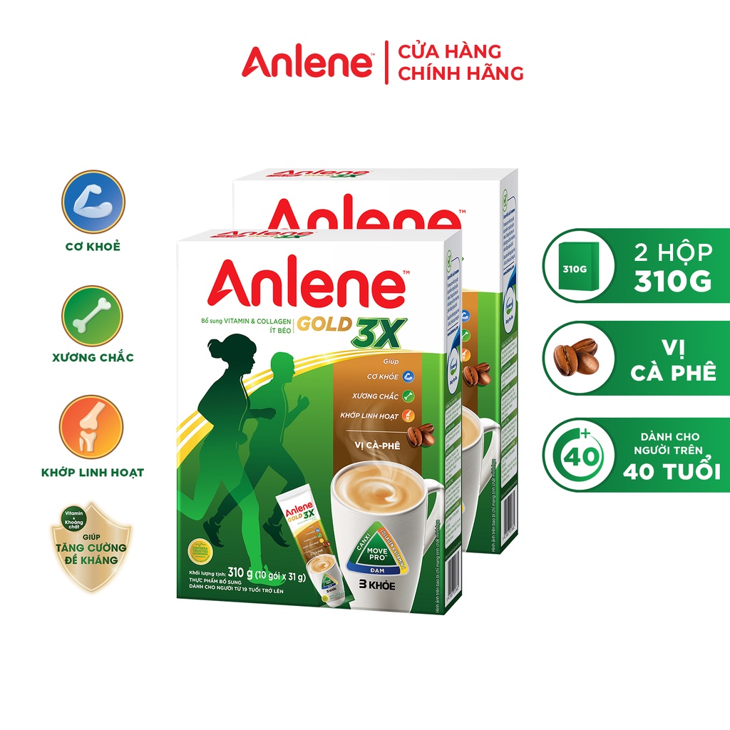 Combo 2 Hộp Sữa Bột Anlene Movemax Hương Cà phê 310g/hộp