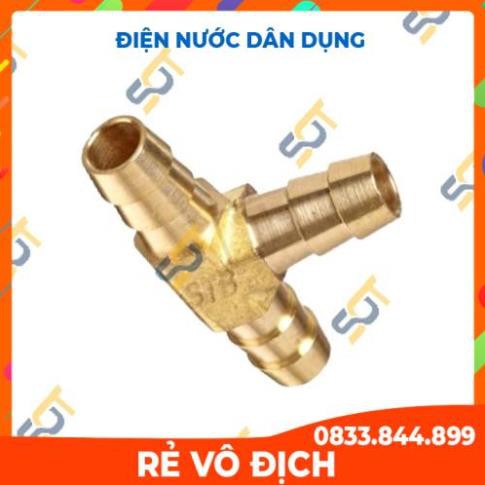 [Mã FREESHIP hoàn 50K] -  Tee ba đầu đuôi chuột nối ống mềm - Đồng thau (Brass airline fitting tee horse connector)