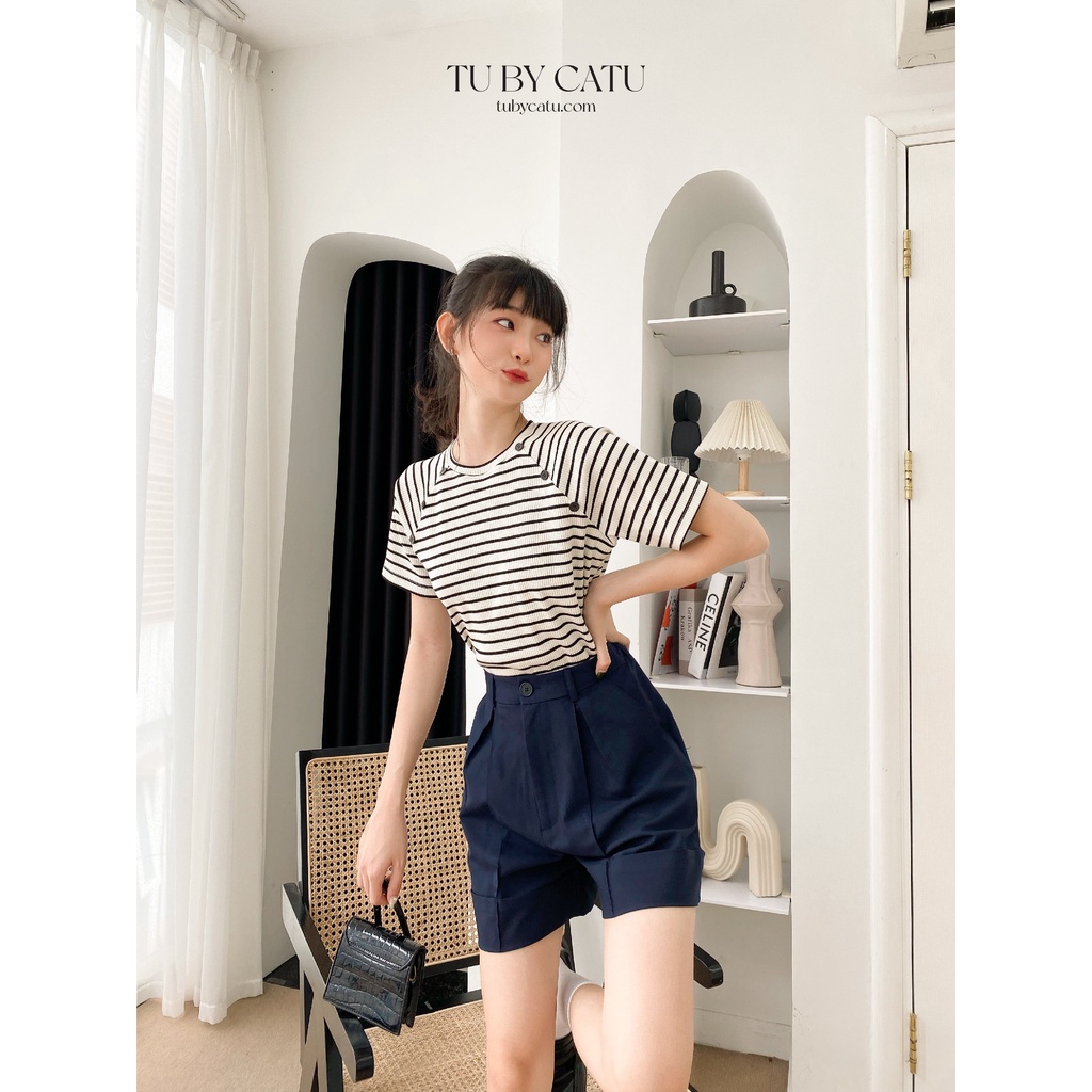 TUBYCATU | Quần short xanh đen/ trắng/ đen lai to