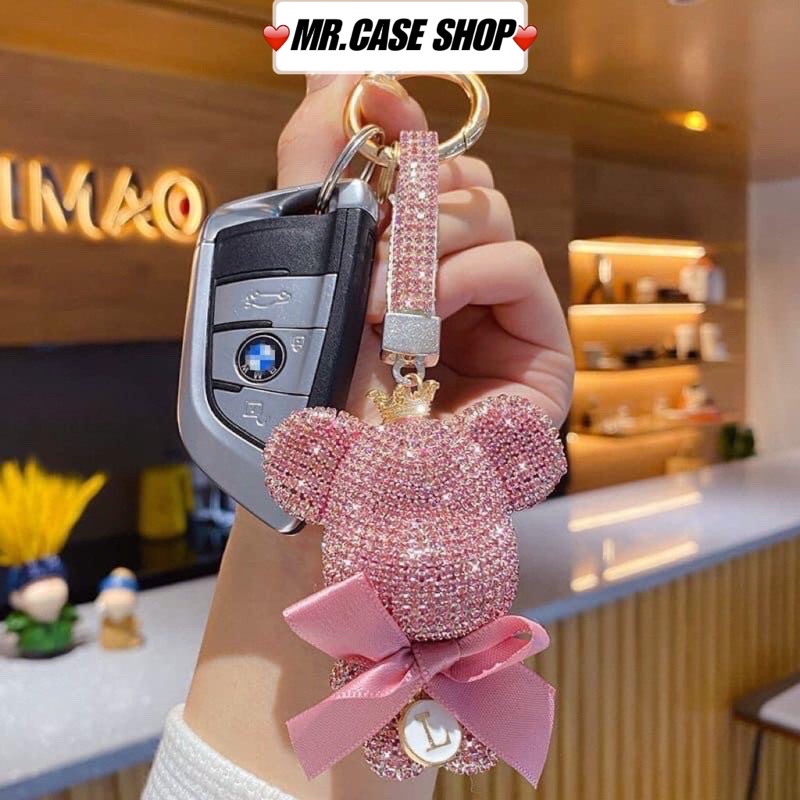 [Mẫu Mới] Móc Khoá Đính Đá Nhân Tạo Hình Gấu Nơ Bự Siêu Lấp Lánh Thời Thượng - Mr.Case