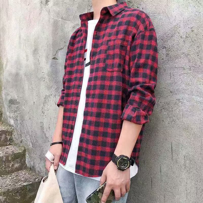 Áo đã được kiểm tra nam nữ  ao sơ mi nam thời trang Hàn Quốc sơ mi nam dài tay Simple đẹp áo sơ mi ca rô nam