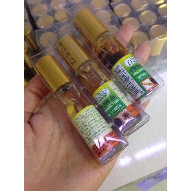 Dầu Lăn Nhân Sâm GREEN HERB OIL 8cc - Thái Lan