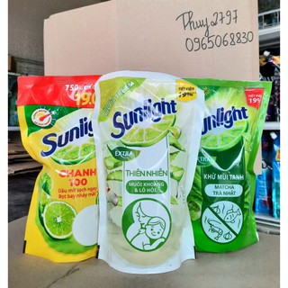 Nước rửa chén túi sunlight chanh / thiên nhiên / matcha trà nhật túi 750gr