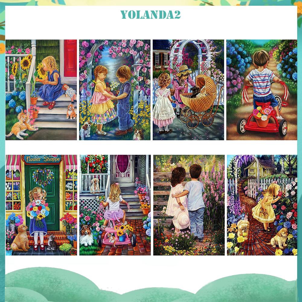 Bộ Tranh Đính Đá 5d Tự Làm Hình Ngôi Nhà Xinh Xắn