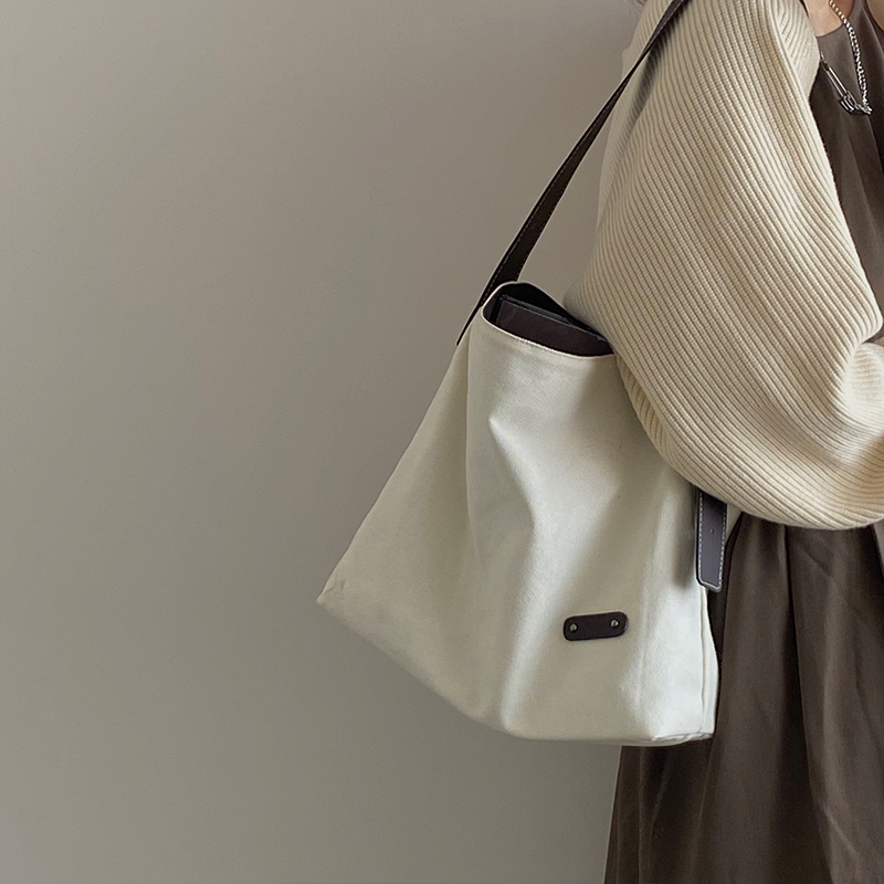 Túi Vải Canvas Thiết Kế Đơn Giản Phong Cách Nhật Bản Cho Nữ