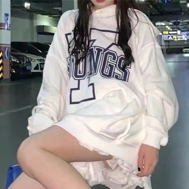 ZHELIHANGFEI Áo Thun Tay Dài Họa Tiết In Theo Phong Cách Preppy Theo Phong Cách Mỹ Dễ Phối