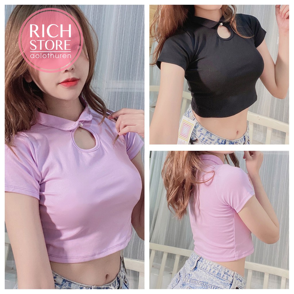 Áo croptop tay ngắn 5 màu siêu xinh LIKANO CRT64