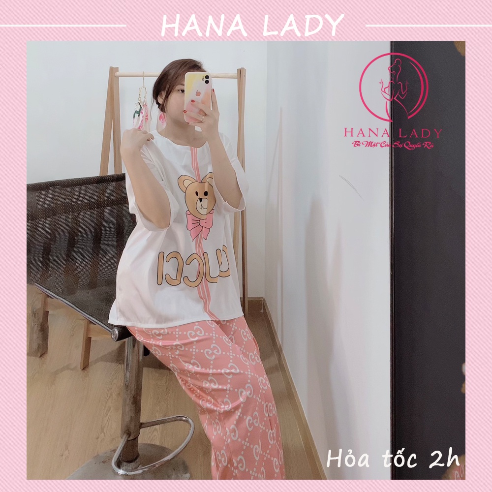 Đồ ngủ nữ, đồ bộ pijama mặc nhà lụa cao cấp họa tiết hoạt hình cute