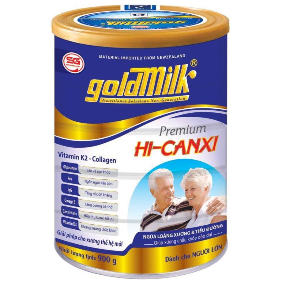 Sữa bột ngừa tiểu đường và loãng xương Goldmilk Hi-Canxi 900g