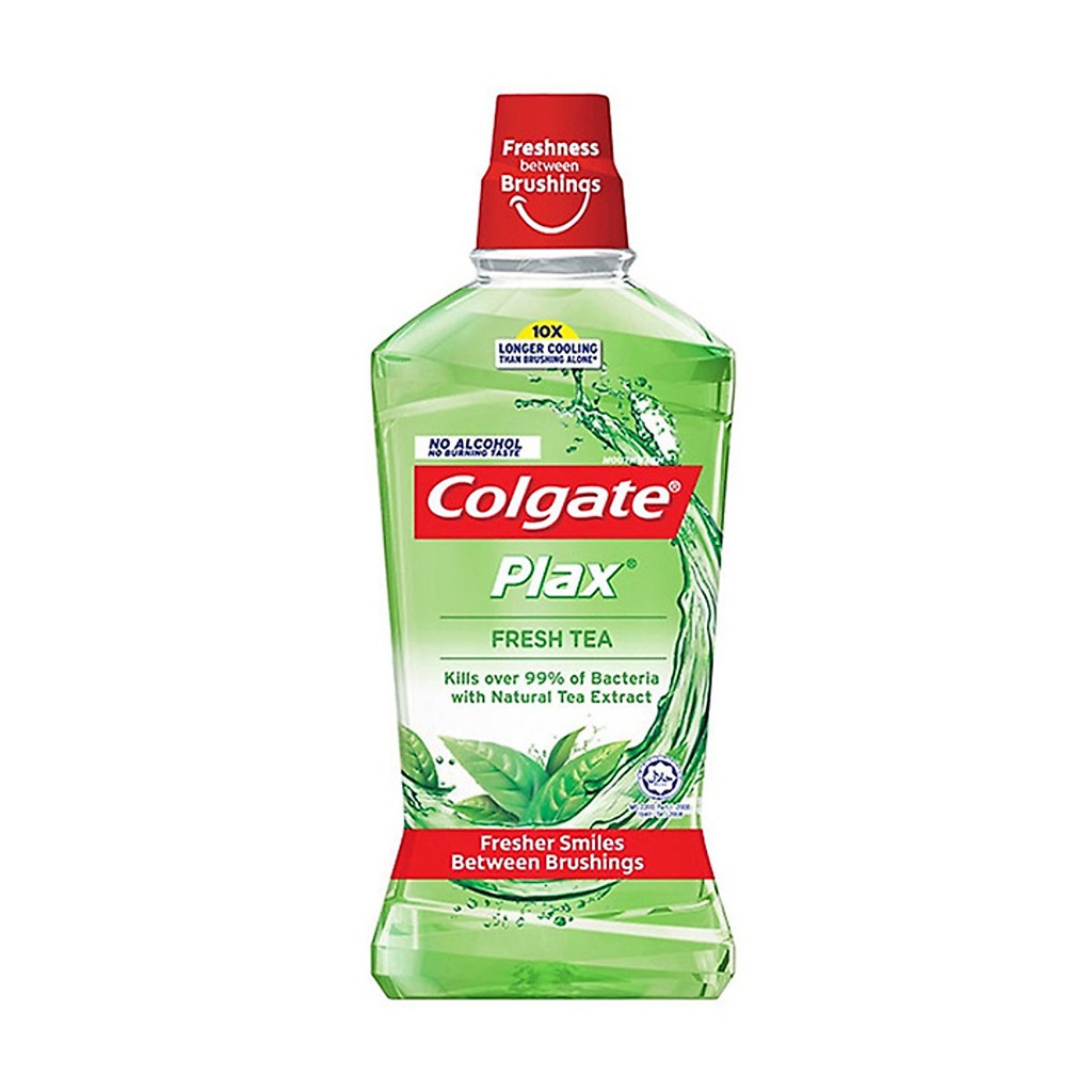 [Mã COSCOLL12 giảm 10% đơn 150K] Nước Súc Miệng Colgate kháng 99% vi khuẩn Plax trà xanh mát lạnh 750ml không chứa cồn