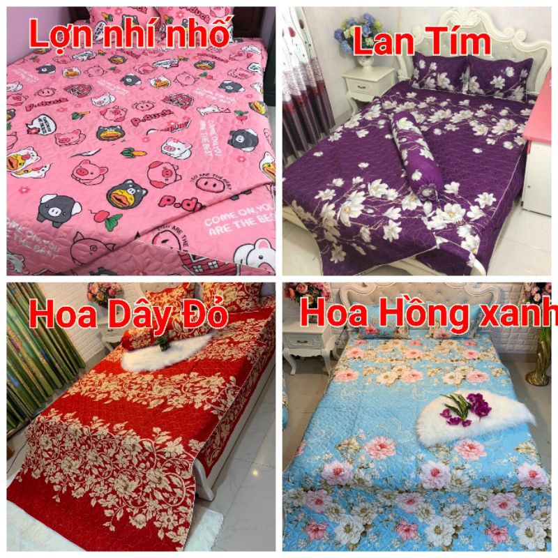 Bộ Trần Bông Chăn Ga Phủ 5 Món Chọn Mẫu. Cotton Poly Hàng Việt Nam Sản Xuất