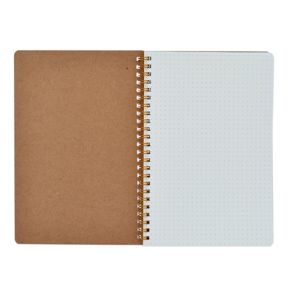 PTPTRATE New Medium A5 Dotted Grid Spiral Notebook Journal Cardboard Soft Cover 100 Pages