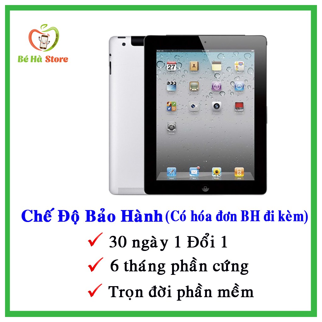 Máy Tính Bảng iPad 2 - 16G/ 32G/ 64Gb  (Wifi + 3G) - Zin Đẹp 99% - Tặng đầy đủ phụ kiện - Màn 9.7 inch - Ram 512Mb / A5