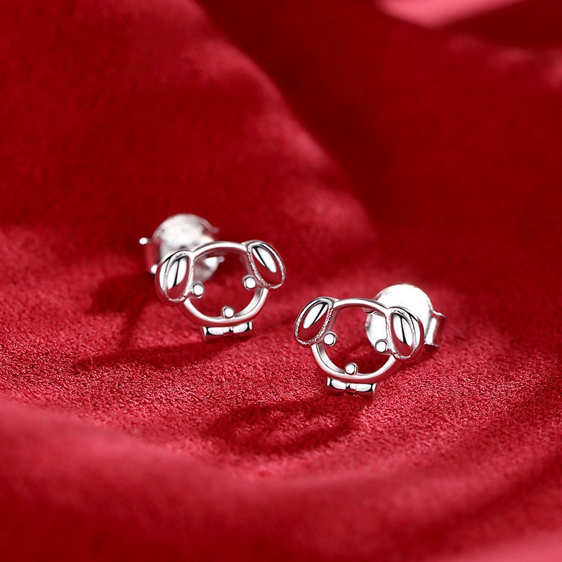 Bông Tai Mạ Bạc Hình Cún Hoàng Đạo Sáng Tạo Dễ Thương Dành Cho Nữ