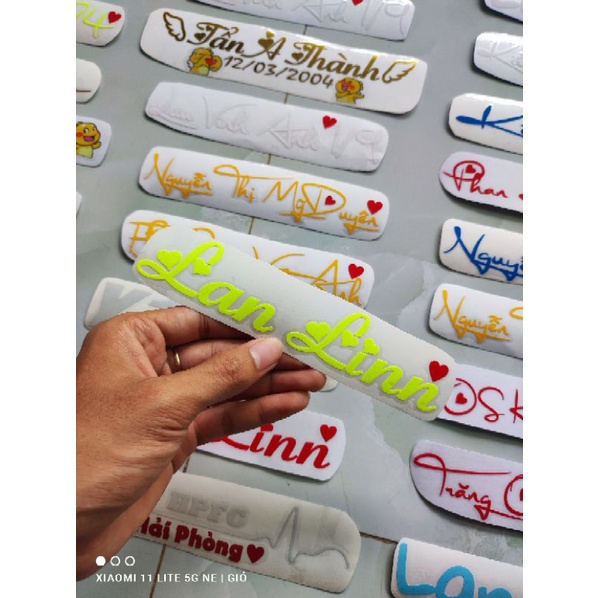 Tem decal cắt tên theo yêu cầu