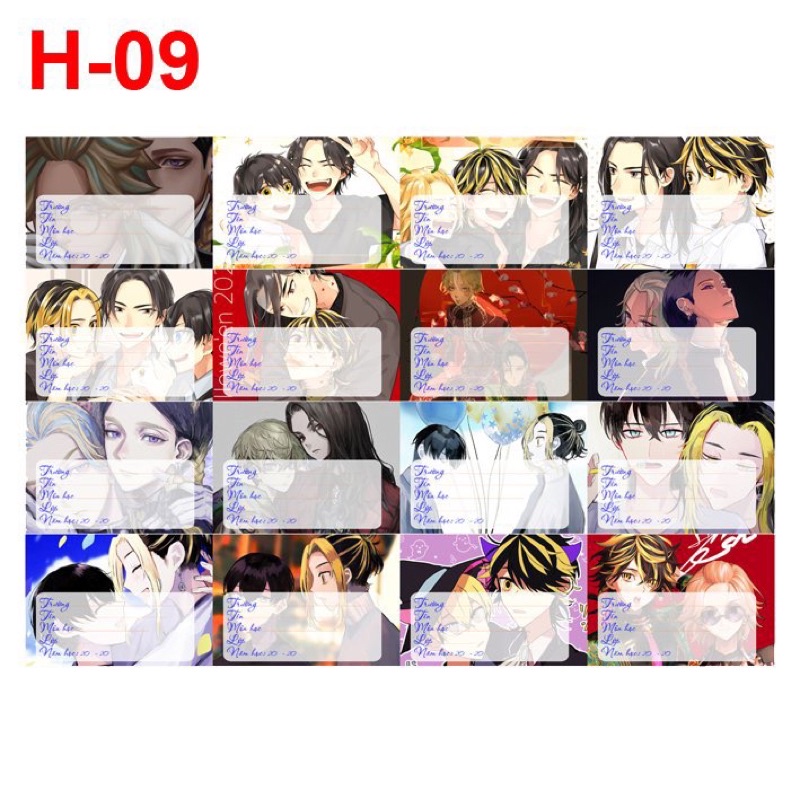 Nhãn vở Rindou haitani Tokyo revengers 16-200 nhãn couple khác nhau/ nhãn dán mikey,draken,takashi,takemichi,tachibana