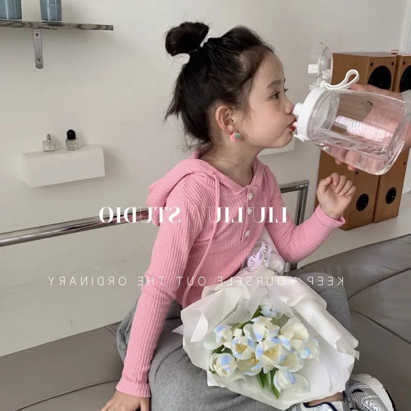 Set Áo Hoodie Và Quần Dài Dáng Rộng Thời Trang Xuân Thu Cho Bé Gái