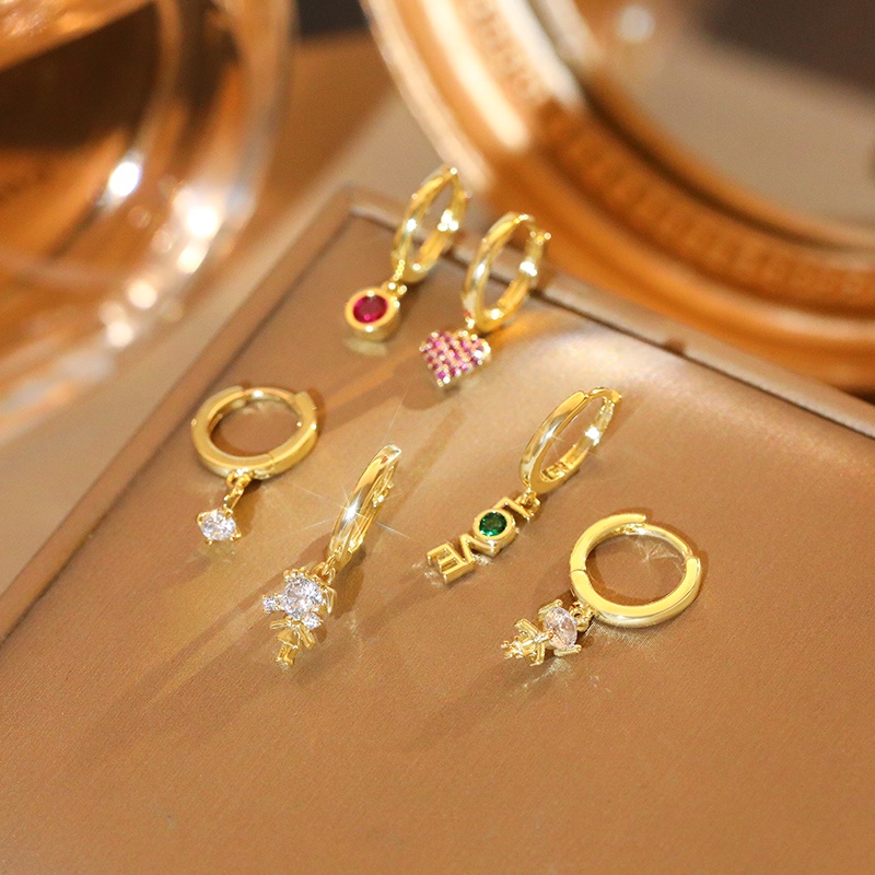 Set 6 khuyên tai JIUDUOLAN mạ vàng nhiều kiểu dáng khác nhau thời trang sang trọng dành cho nữ
