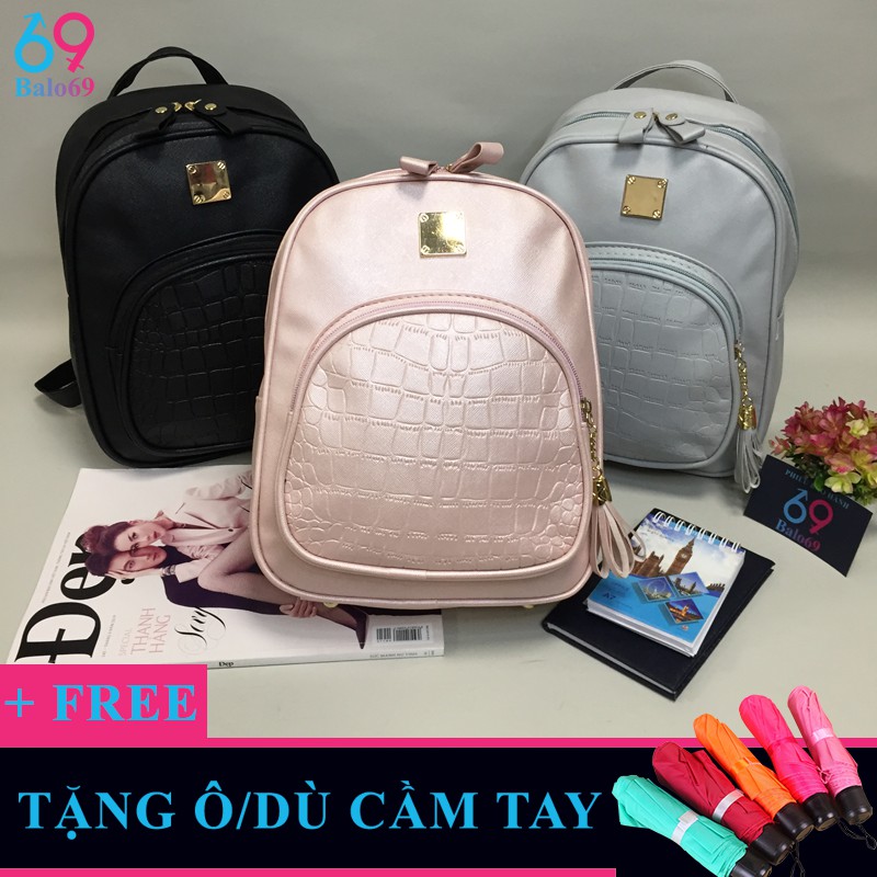 [BẢO HÀNH 69 NGÀY] BALO MINI DA NỮ VÂN CÁ SẤU-CNS21