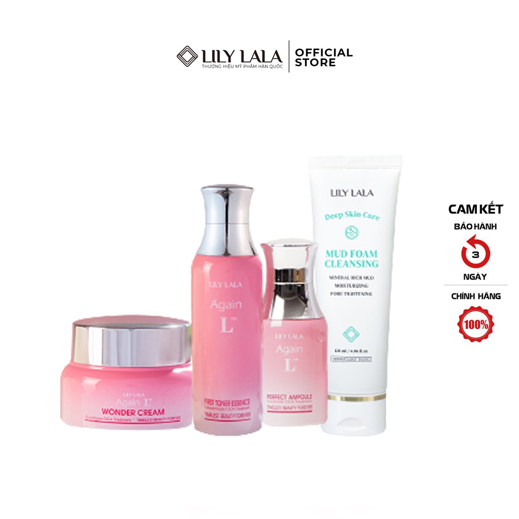 Bộ sản phẩm dưỡng da Hàn Quốc chống lão hóa LILY LALA cùng tế bào gốc kem nám nước hoa hồng và sữa rửa mặt 350gr DD24