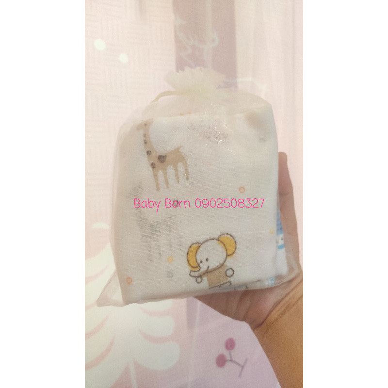 Set 10 khăn sữa Aden túi lưới siêu mềm mại cho bé sơ sinh