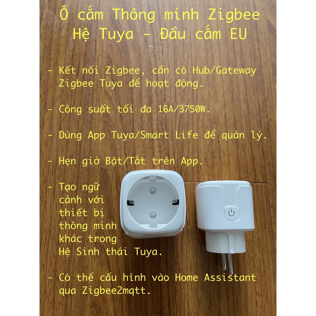 Ổ cắm thông minh Zigbee, Hệ sinh thái Tuya/ Smart Life/ Home Assistant