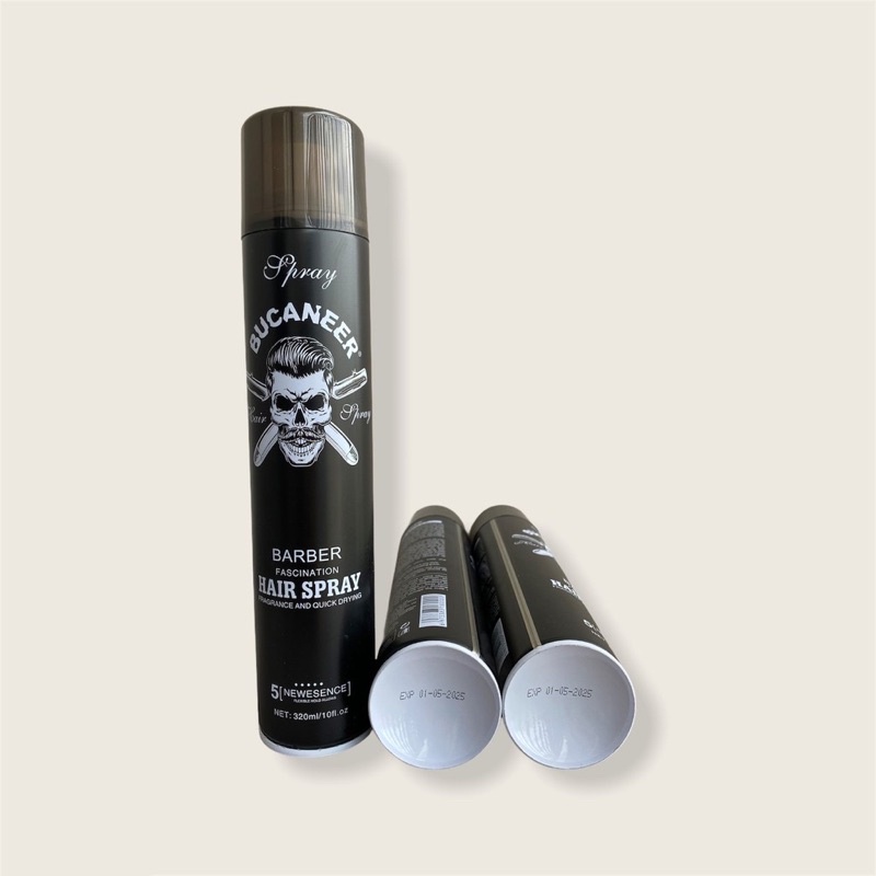 keo xịt tóc , gôm BUCANEER barber hình đài lâu  chai màu đen 320ml  xịt cứng tóc vừa dễ tạo nếp giữ nếu lâu