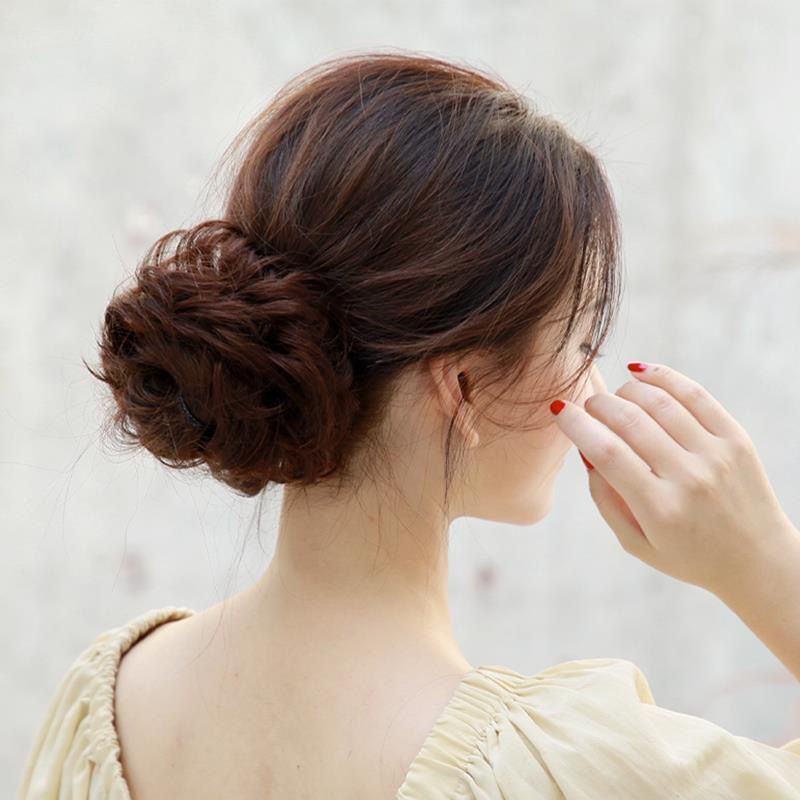 Dây Buộc Tóc Đính Hoa Vải Lông Tự Nhiên Dễ Thương Cho Bạn Gái