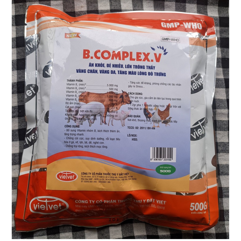 BComplex V 500g Bổ sung vitamin gia súc, gia cầm