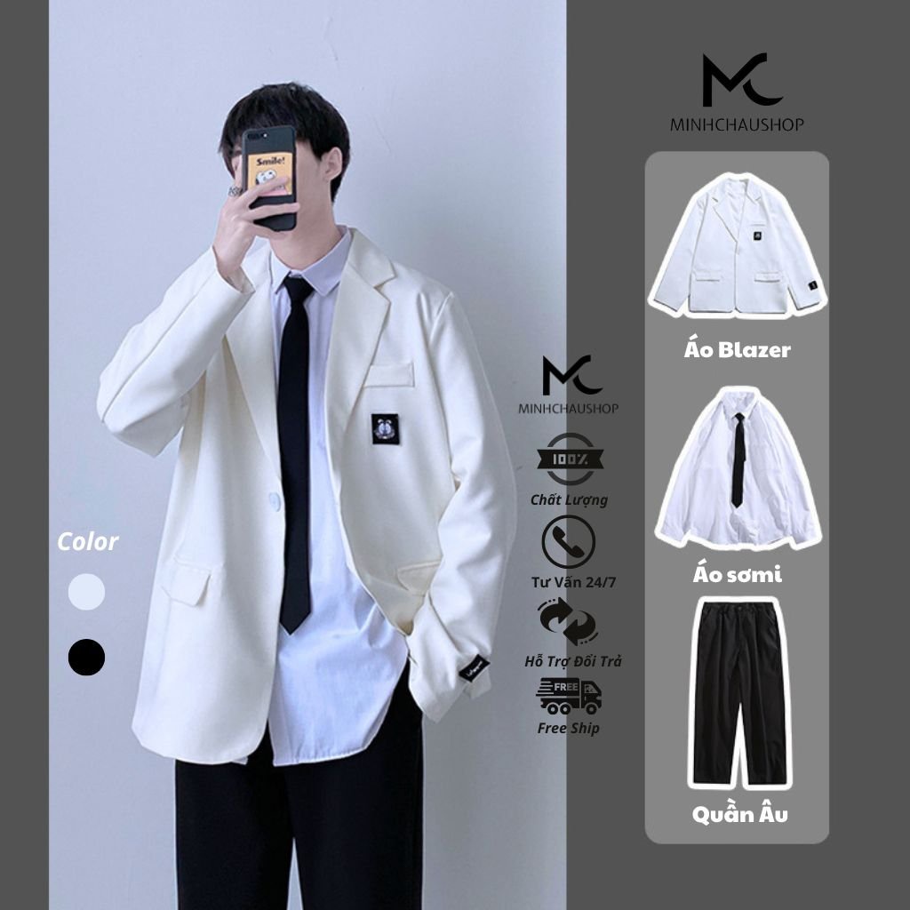 Áo Blazer Sanminhchau Áo Blazer Nam Nữ Form Rông Dáng Unisex Trẻ Trung Năng Động Mà Cá Tính Siêu Hot Ad09 | BigBuy360 - bigbuy360.vn