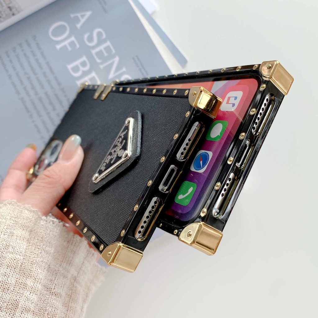 Ốp Điện Thoại Hình Vuông Màu Cam Thời Trang Cho iPhone 13promax 12 11 xsmax xr xs 7P