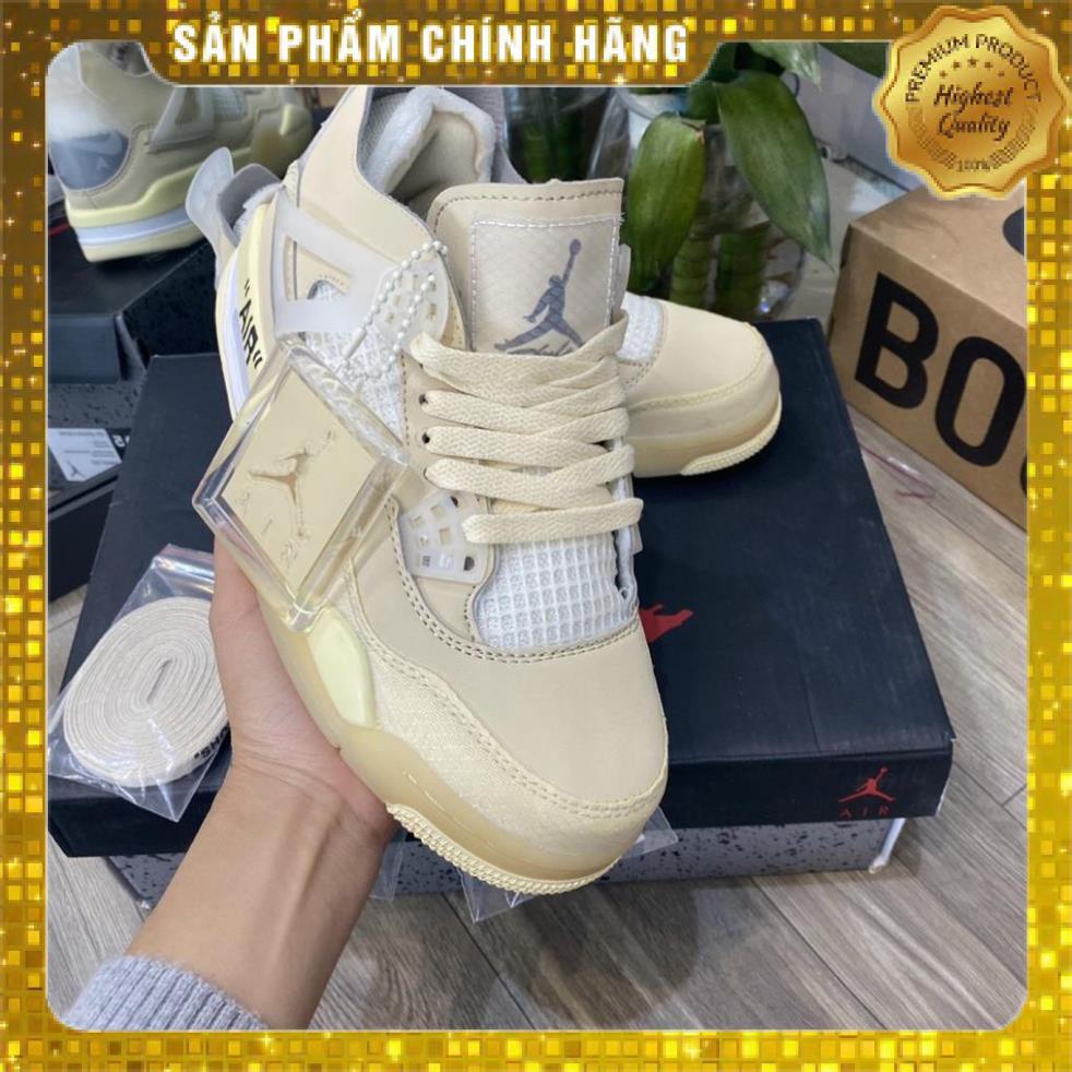 Giày Jordan 4 OFF WHITE, giày thể thao JD4 thời trang nam nữ full box bill phụ kiện