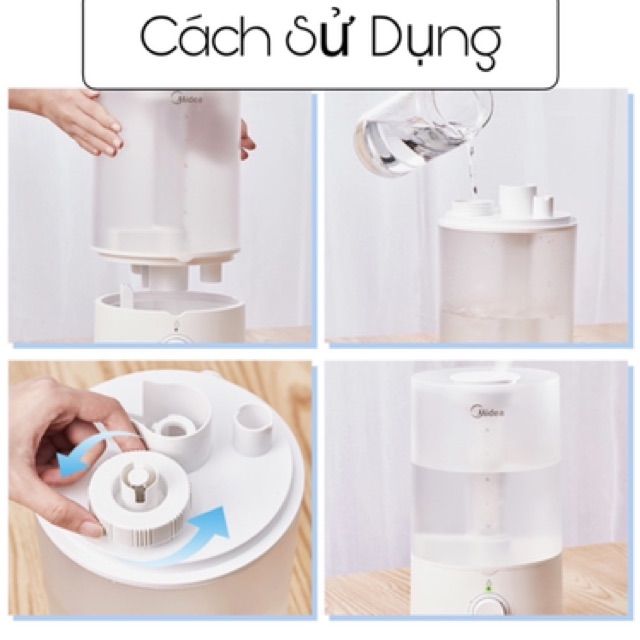 Máy Phun Sương Khuếch Tán Tinh Dầu Siêu Âm Chính Hãng Midea,Deema 3,5L