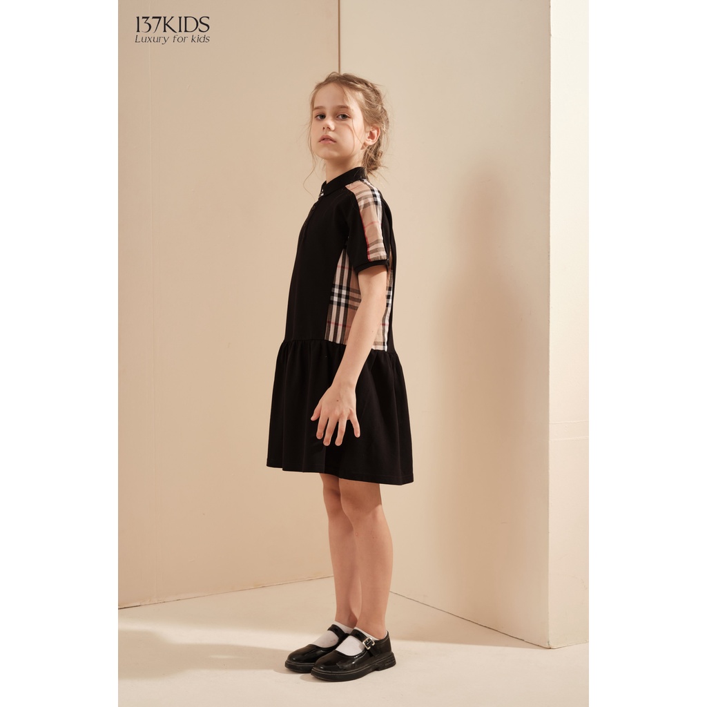 Váy polo kẻ burberry thiết kế 137kids chất cotton cao cấp thấm hút mồ hôi cực tốt cho bé gái
