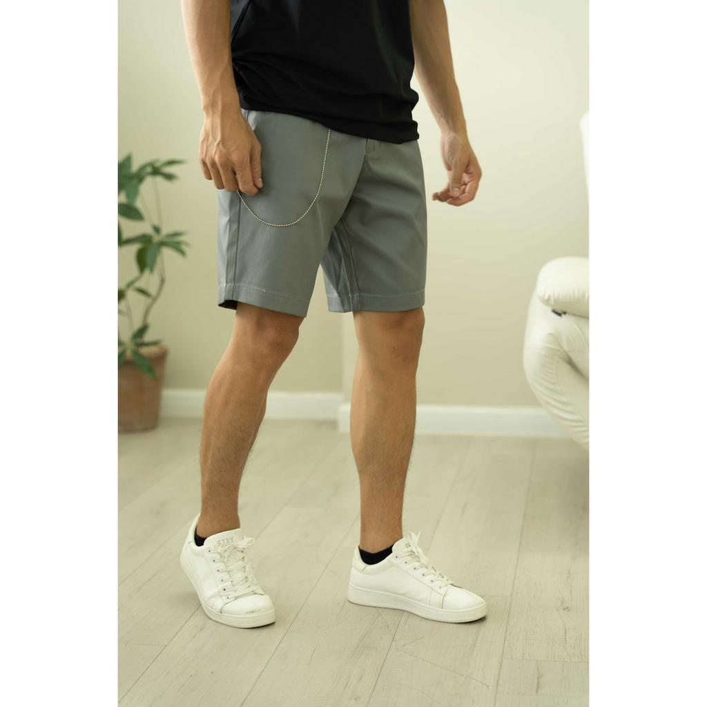 Quần short kaki nam trơn co giãn AKUBA chất liệu denim, phong cách Hàn Quốc 01H0246
